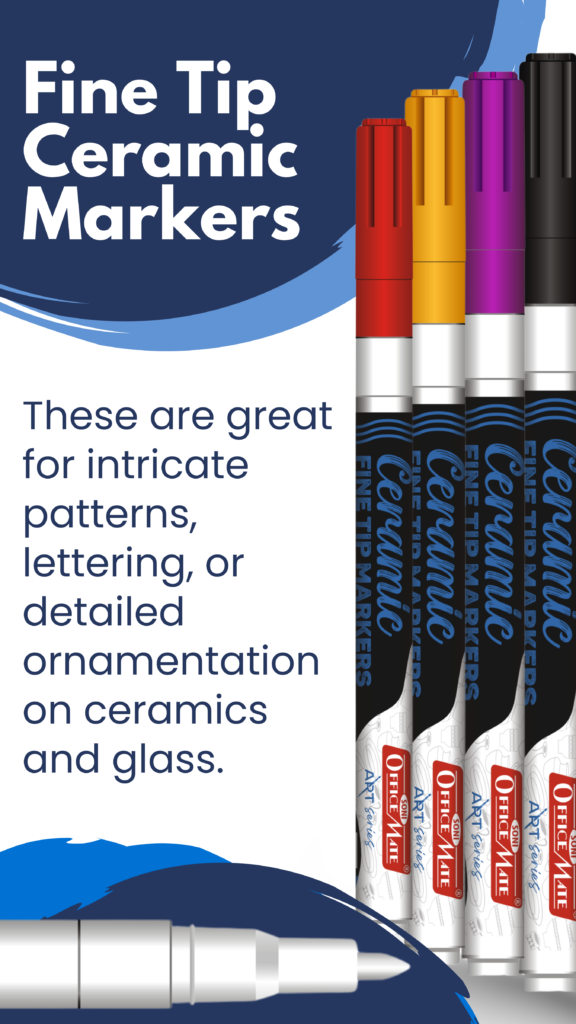 Fine Tip Ceramic Marker - Multicoloured - Pack of 10/08/04 - Ideal for Ceramic Art, Smudge proof Ink - Soni OfficeMate - FT_REG_CERAMIC_10PCS_Mix - FT_REG_CERAMIC_8PCS - FT_REG_CERAMIC_4PCS