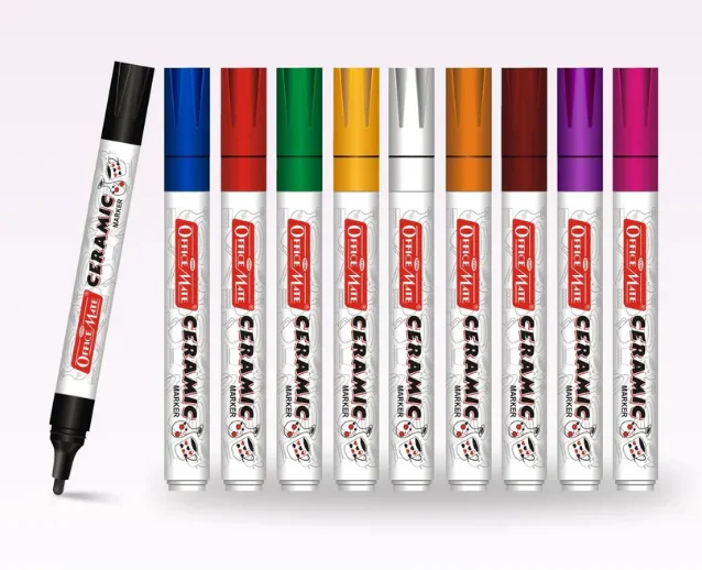 Regular Ceramic Marker - Multicoloured - Pack of 10/08/05 - Ideal for Ceramic Art, Smudge proof Ink - Soni OfficeMate - REG_CERAMIC_10PCS_Mix - REG_CERAMIC_8PCS - REG_CERAMIC_5PCS