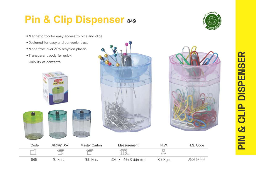 Magnetic Pin & Clip Dispenser (1pcs), Tidy Workspace, Compact Design - Soni OfficeMate - MAG_PIN_DIS_1PC